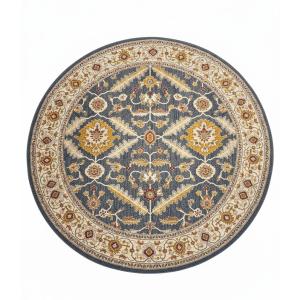 جونا سجاد بلجيكي دائري أزرق بنقوش وزخارف أنيقة - 200×200